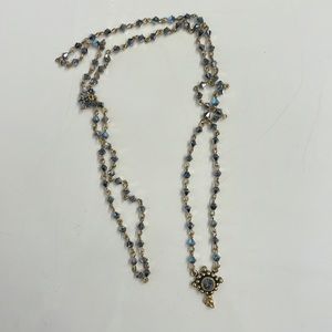 Gold and gray beaded necklace